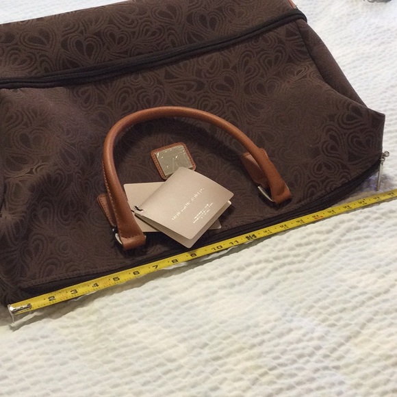 NWT Diane Von Furstenberg Brown Luggage Weekender Suitcase Travel Bag - Picture 15 of 16